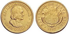 Gold Coins of Costa Rica