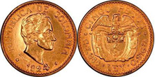 Gold coins of Columbia