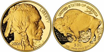 American $50.00 Gold Buffalos